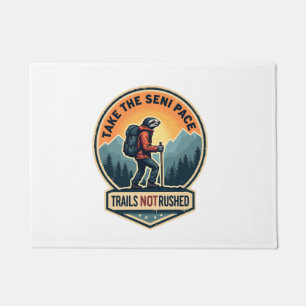 Sloth Hiking Vintage Shirt Funny Slow Trail Design Doormat