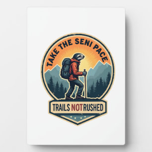 Sloth Hiking Vintage Shirt Funny Slow Trail Design Plaque