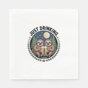 Sloth Hiking with Drinking Team Napkin