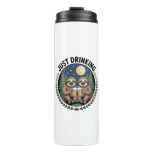 Sloth Hiking with Drinking Team Thermal Tumbler
