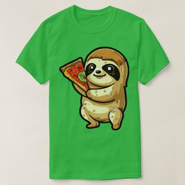 Sloth holding a pizza slice T-Shirt (Design Front)