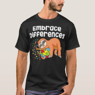 Sloth holding Puzzle Piece heart Cute sloth T-Shirt