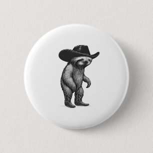 Sloth Howdy Sloth 2 Inch Round Button