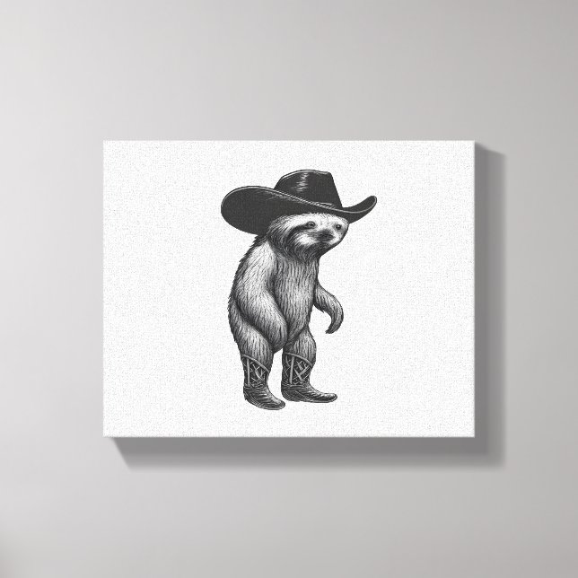 Sloth Howdy Sloth Canvas Print (Front)