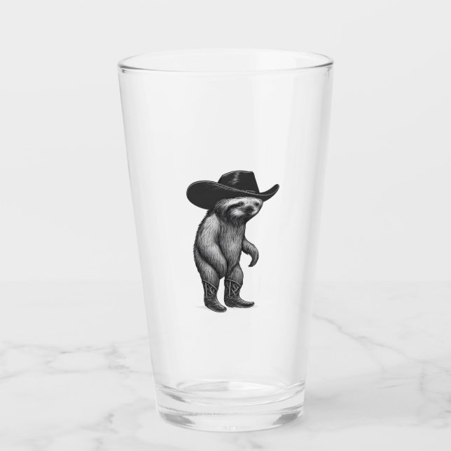 Sloth Howdy Sloth Glass (Front)