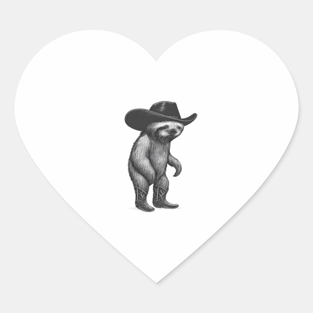 Sloth Howdy Sloth Heart Sticker (Front)