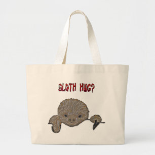 Sloth Hug Baby Sloth Large Tote Bag