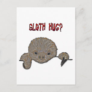 Sloth Hug Baby Sloth Postcard