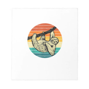 Sloth Hugging Branch - Retro Vintage Animal Lover Notepad