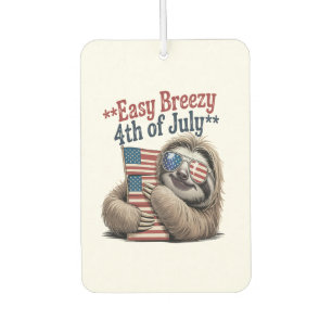 Sloth Hugging Flag 4th of July Air Freshener