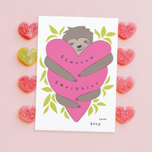 Sloth Hugs Classroom Valentine's Day Card