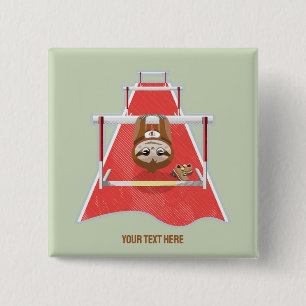 Sloth Hurdles race atheletics 2 Inch Square Button
