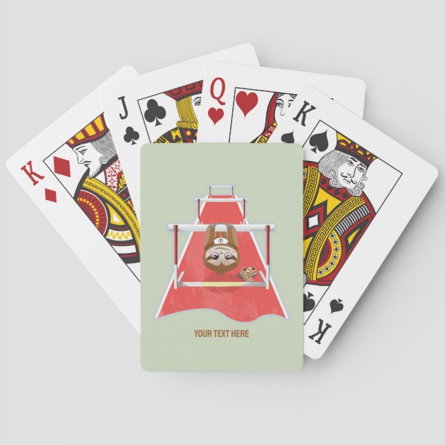Sloth Hurdles race atheletics Playing Cards (Back)