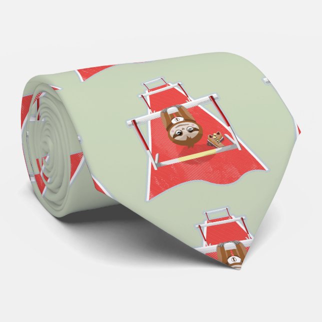 Sloth Hurdles race atheletics Tie (Rolled)