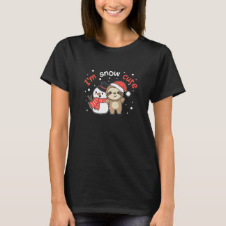 Sloth I'm Snow Cute Snowman Snow Pun T-Shirt