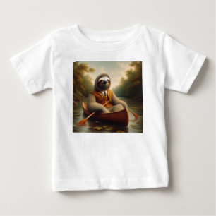 Sloth In A Canoe Baby T-Shirt