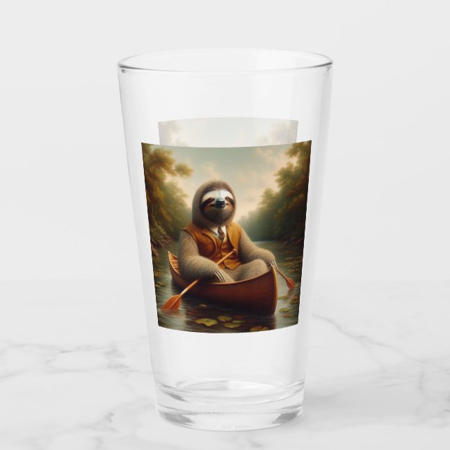 Sloth In A Canoe Glass (Front)