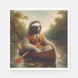 Sloth In A Canoe Napkin