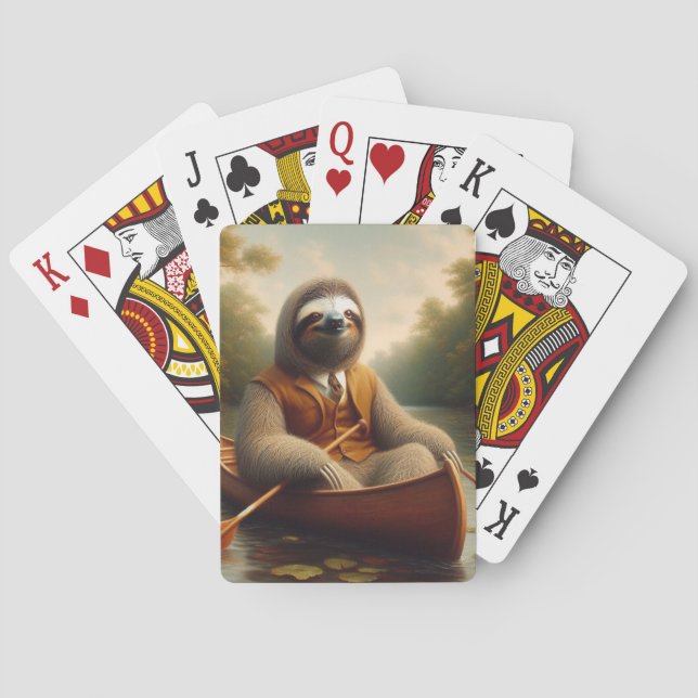 Sloth In A Canoe Playing Cards (Back)