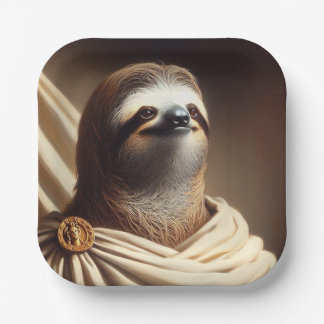 Sloth in Ancient Rome Paper Plate