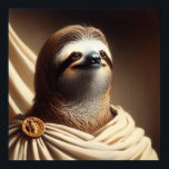 Sloth in Ancient Rome Poster<br><div class="desc">Introducing our exclusive ‘Sloth in Ancient Rome’ artwork! This unique masterpiece marries history and nature, featuring a sloth adorned in classic Roman attire, symbolizing leisure and luxury. The sloth, covered in detailed, realistic fur, wears a white toga draped over one shoulder, secured by a golden brooch with an embossed design,...</div>