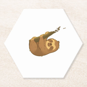 Sloth in his little tree Classic T-Shirt Paper Coaster