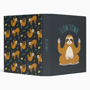 Sloth in Lotus Yoga Pose "Slow Down" Binder