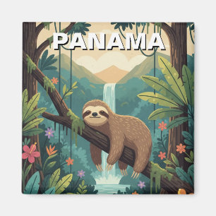 Sloth in rainforest Panama Magnet
