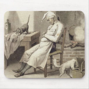 Sloth in the Kitchen, from a series of prints depi Mouse Pad