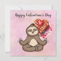 Sloth in  Yoga Class on Valentine's Day 