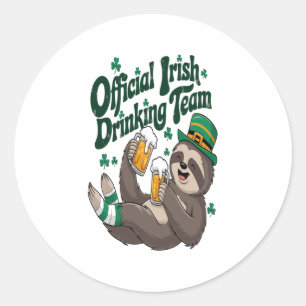 Sloth Irish Drinking St Patrick's Day Classic Round Sticker