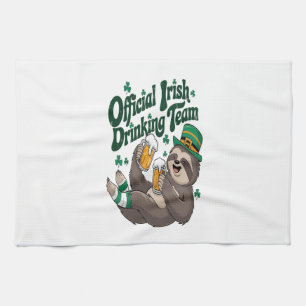 Sloth Irish Drinking St Patrick's Day Kitchen Towel