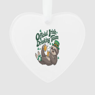Sloth Irish Drinking St Patrick's Day Ornament