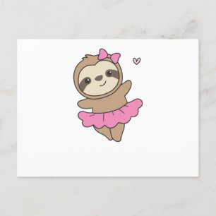 Sloth Is Dancing Ballet Cute Sloths Are Dancing Postcard