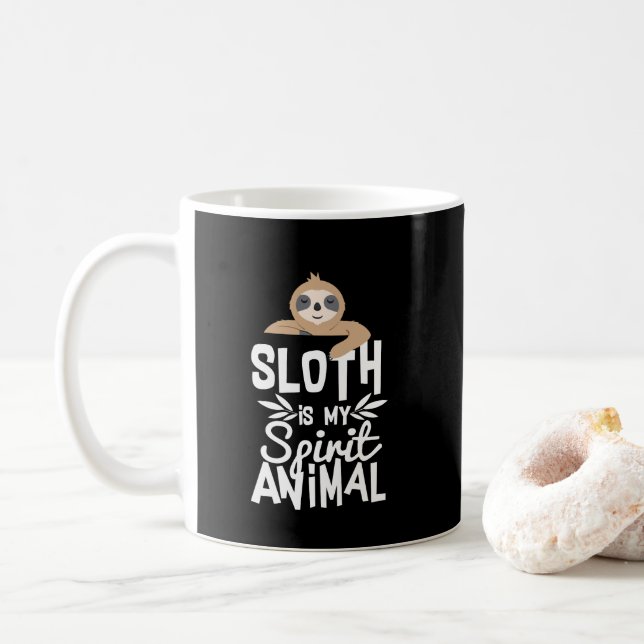 Sloth Is My Spirit Animal Funny Cute Quote Mug (With Donut)