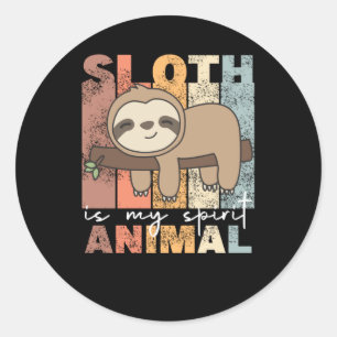 Sloth Is My Spirit Animal - Sweet Sloths Vintage Classic Round Sticker