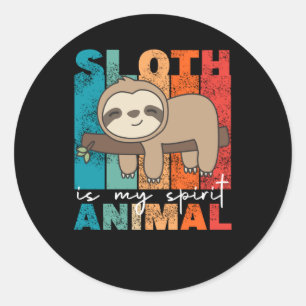 Sloth Is My Spirit Animal - Sweet Sloths Vintage Classic Round Sticker