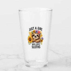 Sloth Just a Girl Who Loves Sloth Glass