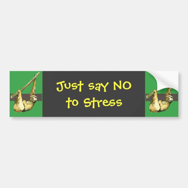 Sloth -Just Say NO Bumper Sticker (Front)