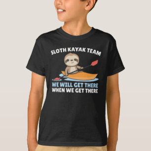 Sloth Kayak Team Paddling Funny Sloths T-Shirt