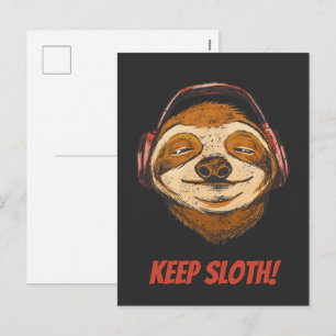 Sloth Keep Calm in chillin vintage Sloth Mode Holiday Postcard