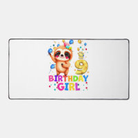 Sloth Kids 9 Year Old Sloth 9th Birthday Party T-S
