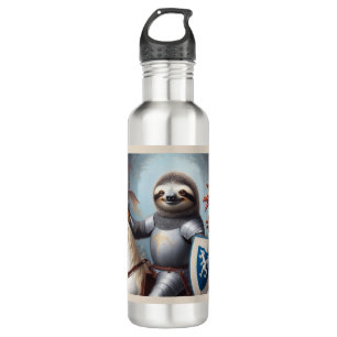 Sloth Knight Fighting Dragons 710 Ml Water Bottle