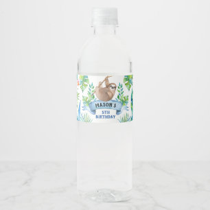 Sloth Label, Zoo party, Sloth Water Bottle Label