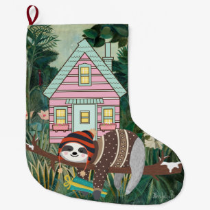 Sloth Large Christmas Stocking