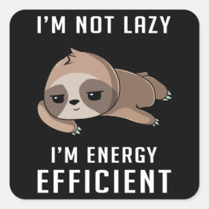Sloth Lazy Animal Sloths Sleeping Funny Gift Idea Square Sticker