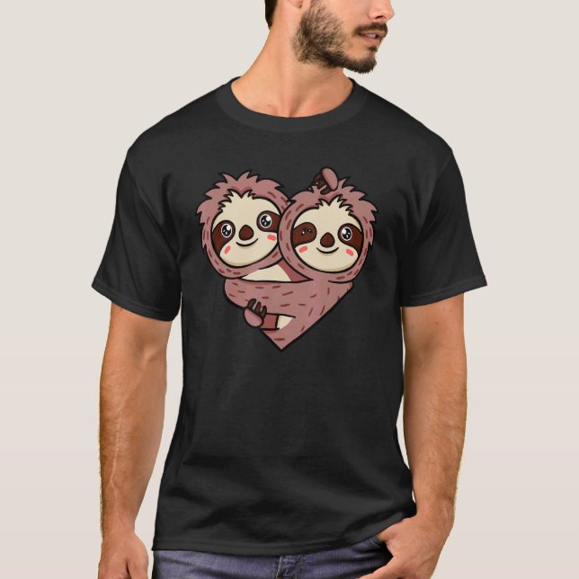 Sloth Lazy Hug Animal   Zookeeper Wild Tree T-Shirt (Front)