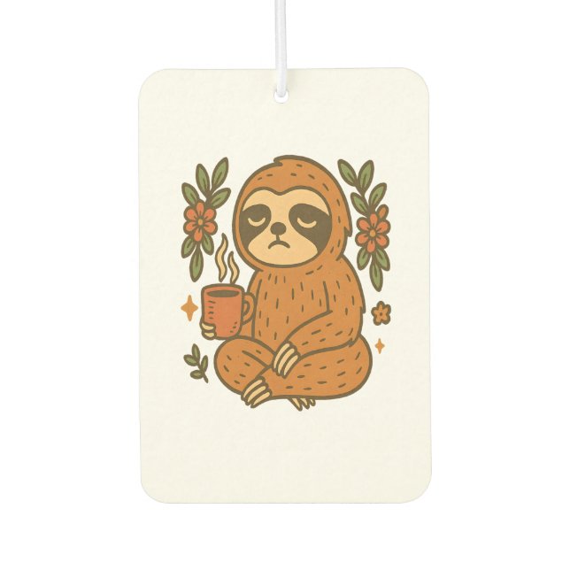 Sloth Lazy Sleepy Sloth Air Freshener (Front)