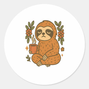 Sloth Lazy Sleepy Sloth Classic Round Sticker