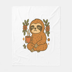 Sloth Lazy Sleepy Sloth Fleece Blanket